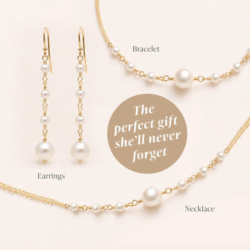 Alessia, minimalistisches Perlenschmuck-Set – handgefertigter Perlenschmuck von BABUSKINA