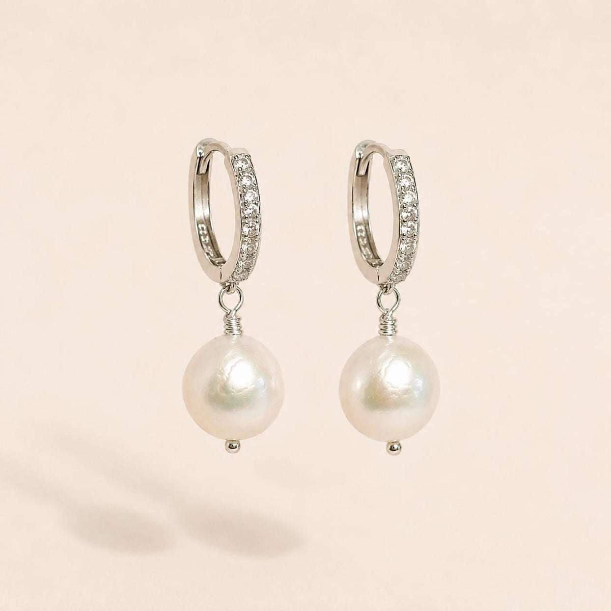 Sina, Baroque Pearl Hoop Earrings