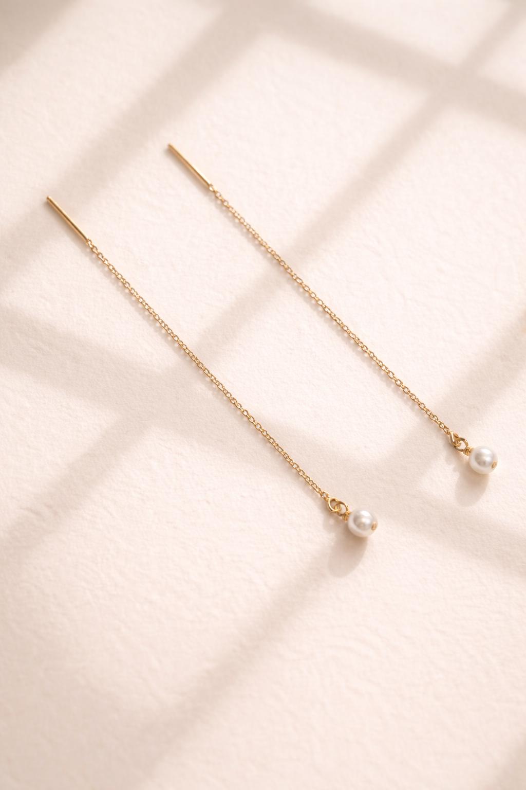 Margrit, Pearl Threader Earrings