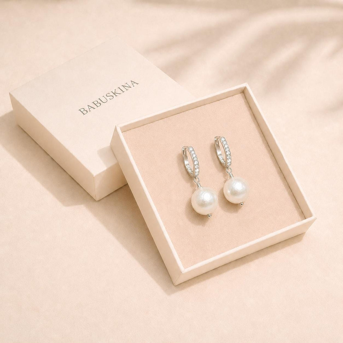 Sina, Baroque Pearl Hoop Earrings