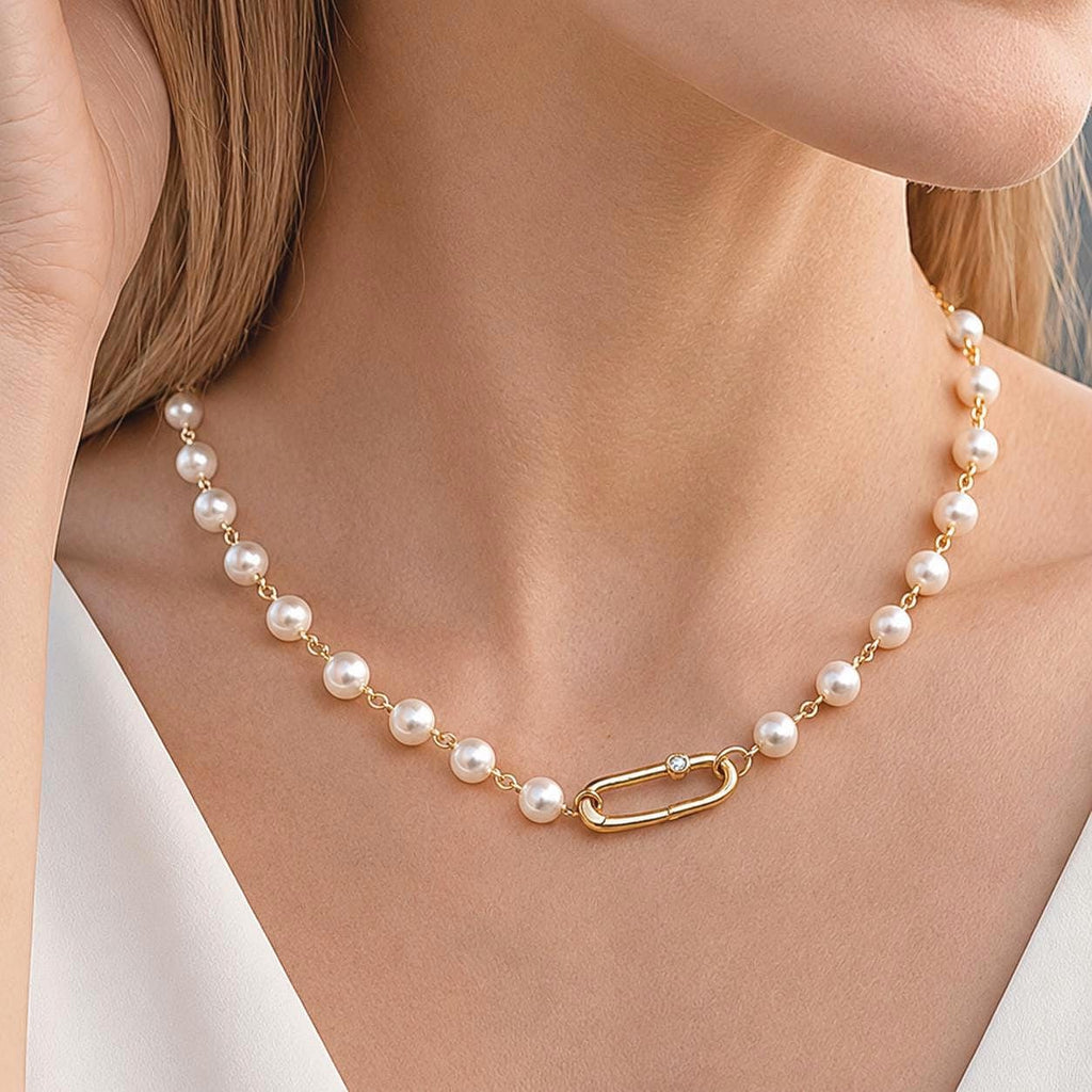 Jasmin, Perlen-Choker – handgefertigter Perlenschmuck von BABUSKINA