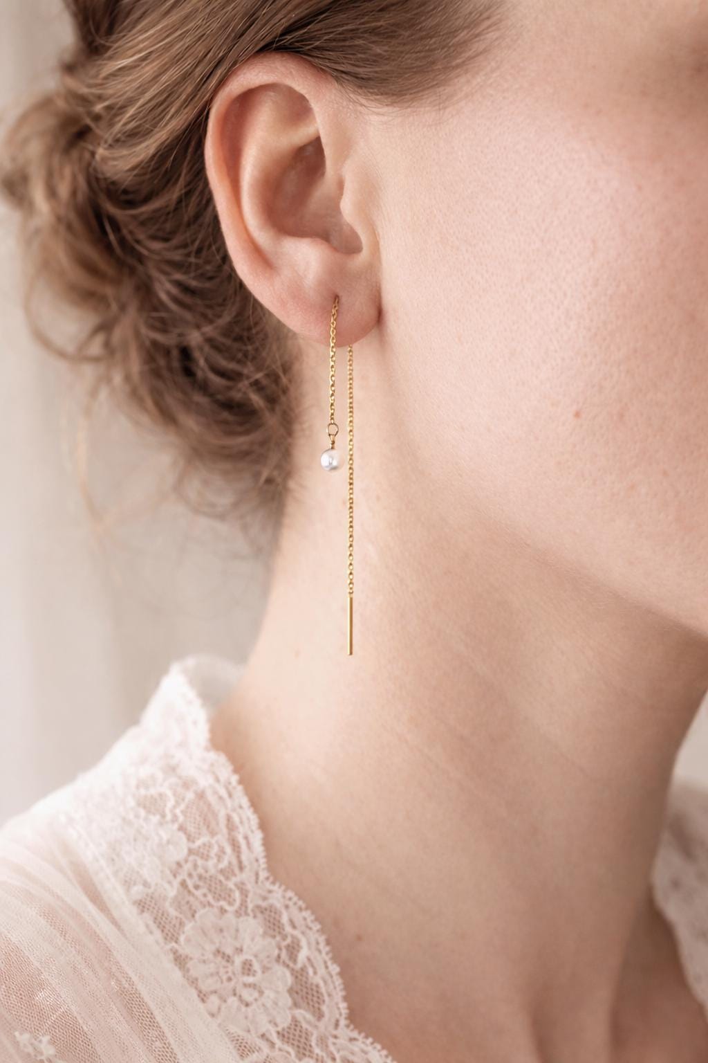 Margrit, Pearl Threader Earrings