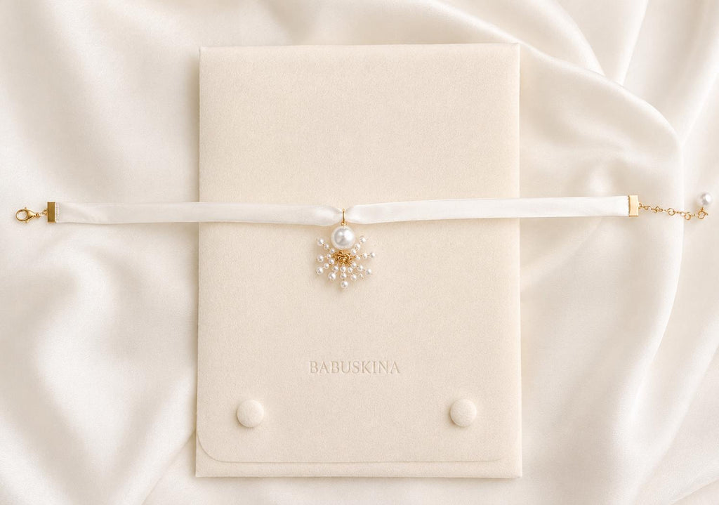 Noemi, Baroque Pearl Silk Choker