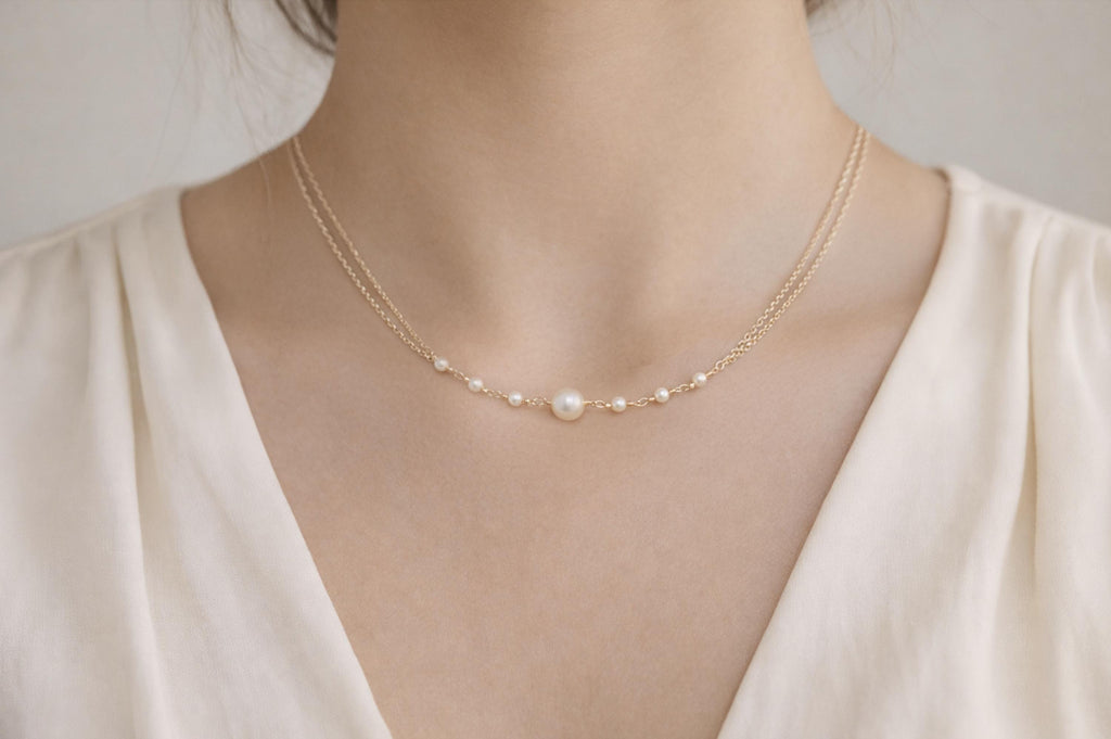 Alessia, minimalistisches Perlenschmuck-Set