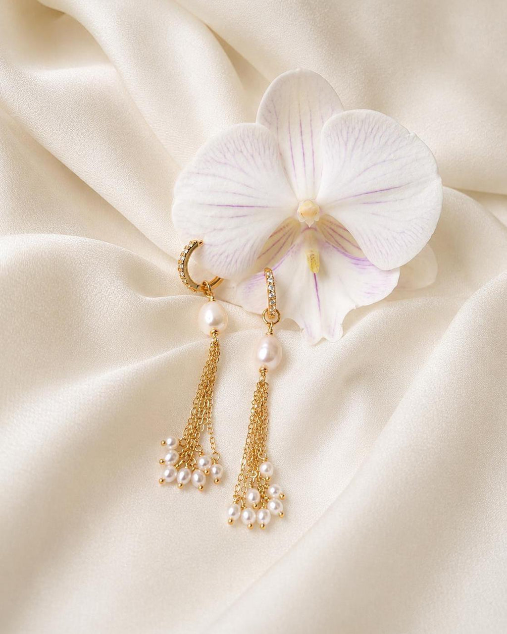 Vreni, Pearl Tassel Earrings