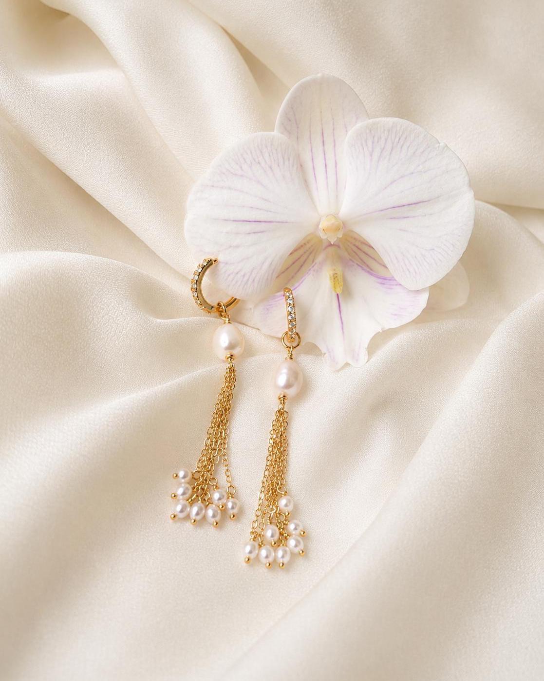 Vreni, Pearl Tassel Earrings