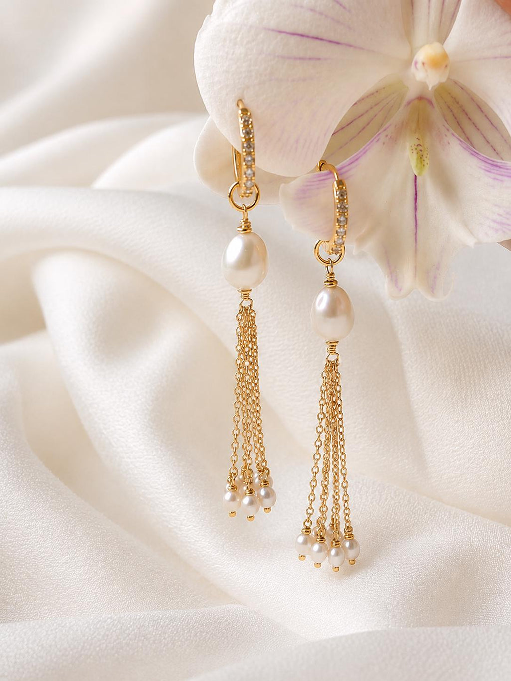 Vreni, Pearl Tassel Earrings