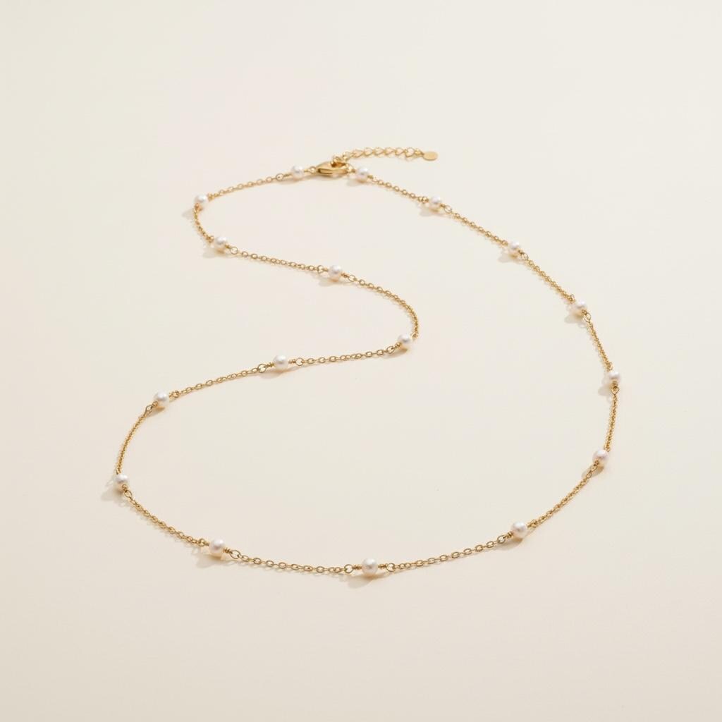 Heidi, Pearl Station Necklace