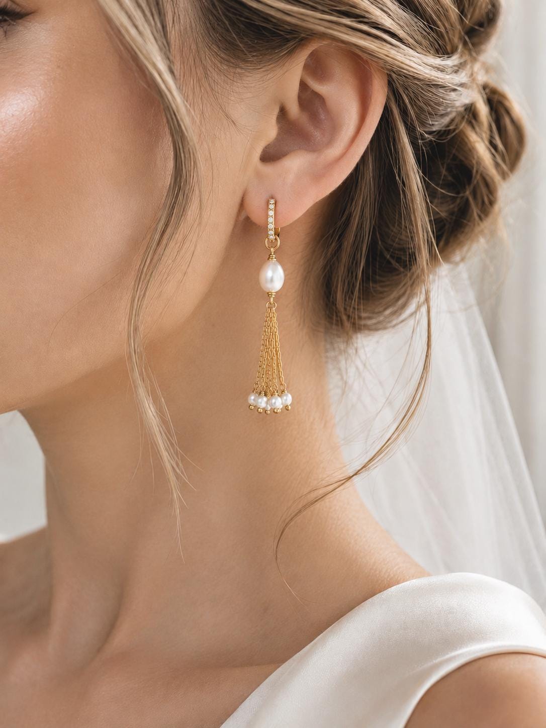 Vreni, Pearl Tassel Earrings