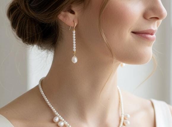 Ursina, Pearl Drop Earrings