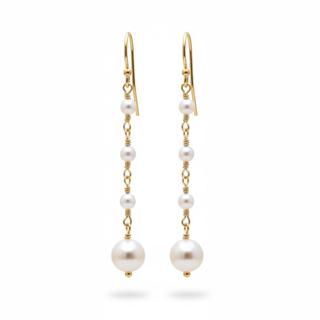 Lena, Pearl Dangle Earrings