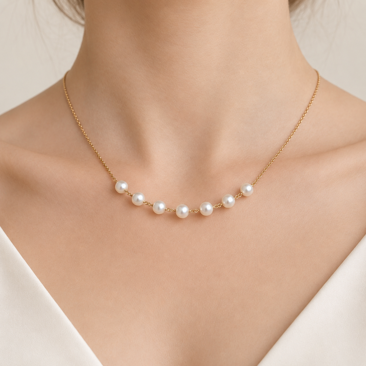Livia Freshwater Pearl Necklace with natural pearl luster